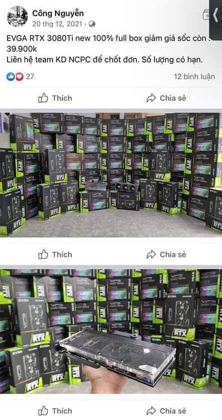 Украденные из грузовика в Калифорнии видеокарты EVGA GeForce RTX 30-й серии нашлись... во Вьетнаме