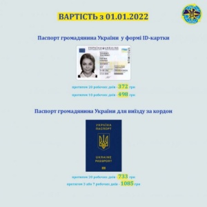 З 1 січня вартість оформлення біометричних документів громадянина України була підвищена