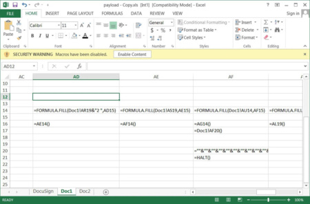 Microsoft отключает макросы Excel 4.0 по умолчанию, так как они часто используются для вредоносных программ