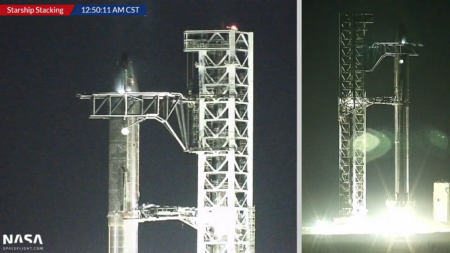 Видео дня: SpaceX собрала самую большую ракету в истории — Starship полностью готов к первому орбитальному полету [Time-lapse]
