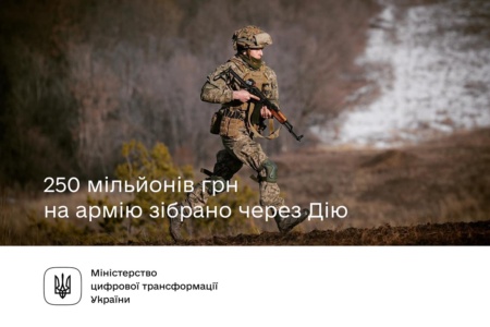 Через «Дію» собрали более 250 млн гривен помощи для украинской армии. Деньги перечислили 245 тысяч человек