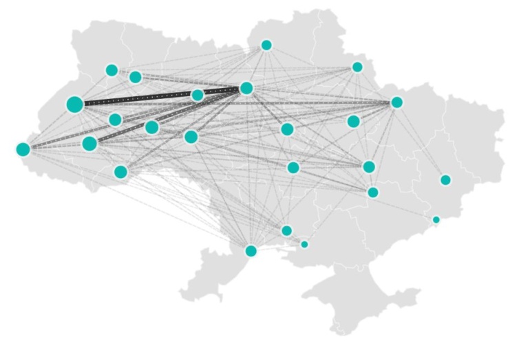Складено інтерактивну мапу міграції українських IT-фахівців