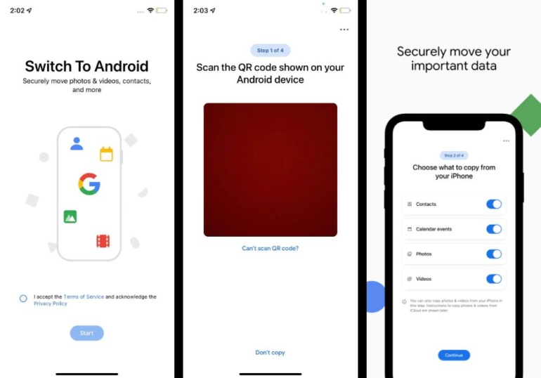 Google запустив інструмент перенесення даних з iPhone на пристрої Android