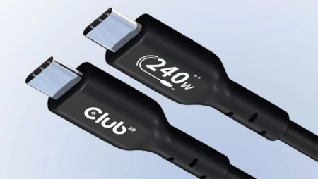 Club3D підготувала перші кабелі стандарту USB Type-C 2.1, здатні передавати до 240 Вт потужності