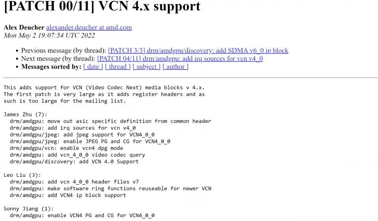 AMD раскрыла подробности о блоке обработки видео VCN 4.0