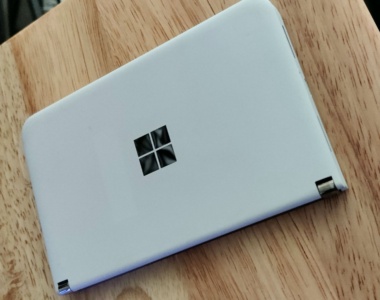 Unreleased affordable foldable Microsoft Surface Duo 2 smartphone in plastic case spotted on eBay