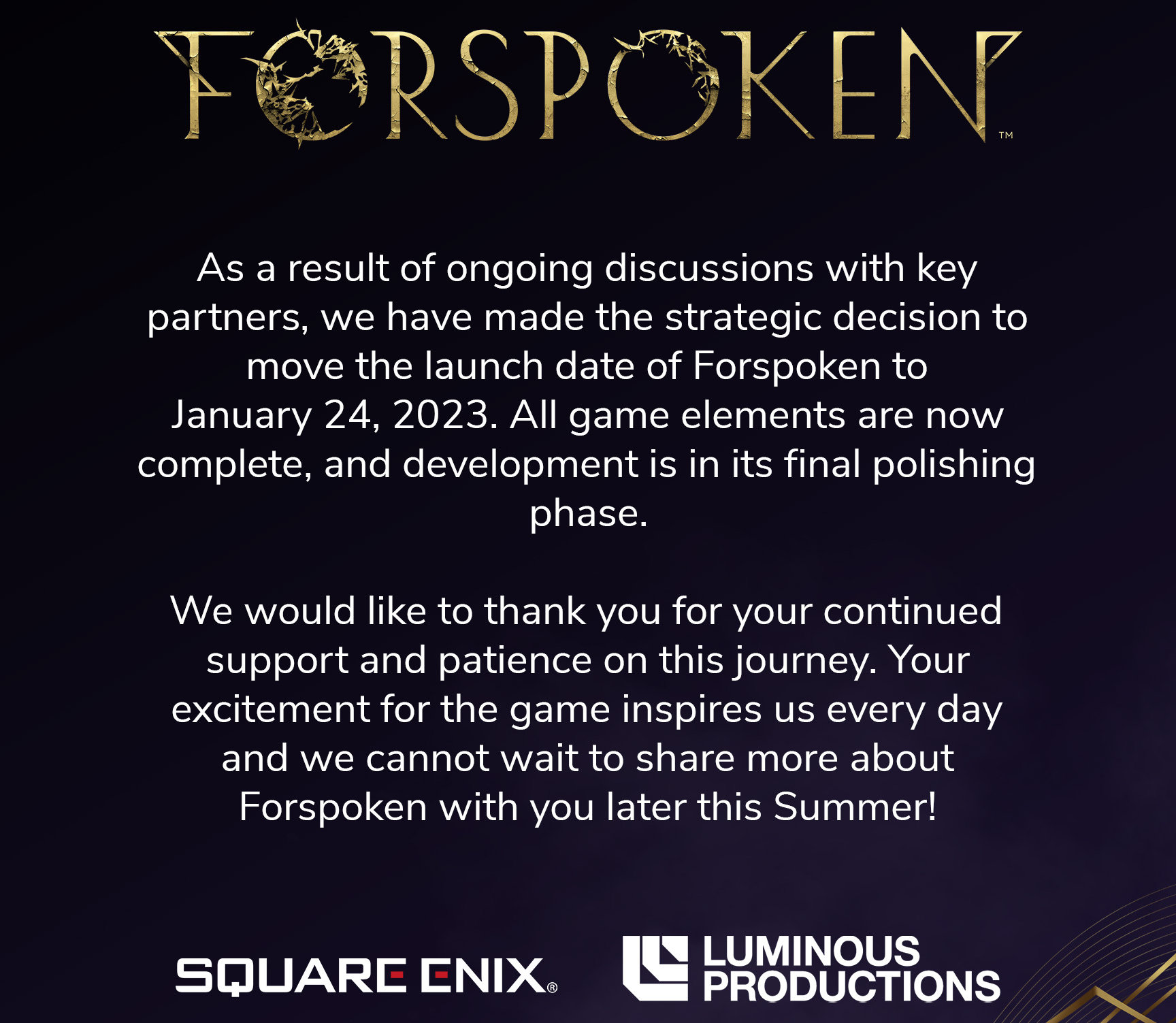 Forspoken, the first PC game to use Microsoft DirectStorage, has been pushed back to January 2023