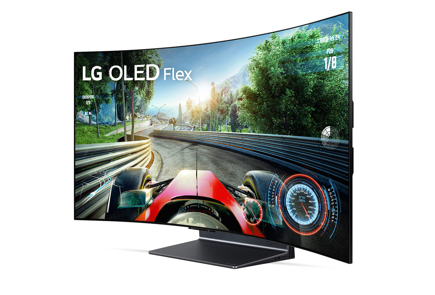 Екран телевізора LG OLED Flex LX3 вигинається кнопкою на пульті
