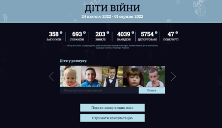In Ukraine, the state portal for searching for children has been launched – “Children of War”