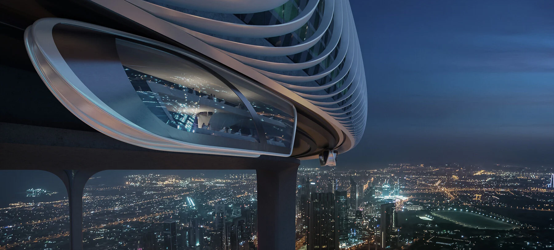 Downtown Circle – В Дубае хотят построить кольцеобразный город на высоте 550 метров с различными зонами, парками и подвесным транспортом