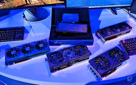 Intel showcases Arc A770 and A750 graphics cards from GUNNIR and ASRock, as well as entry-level A310 adapter