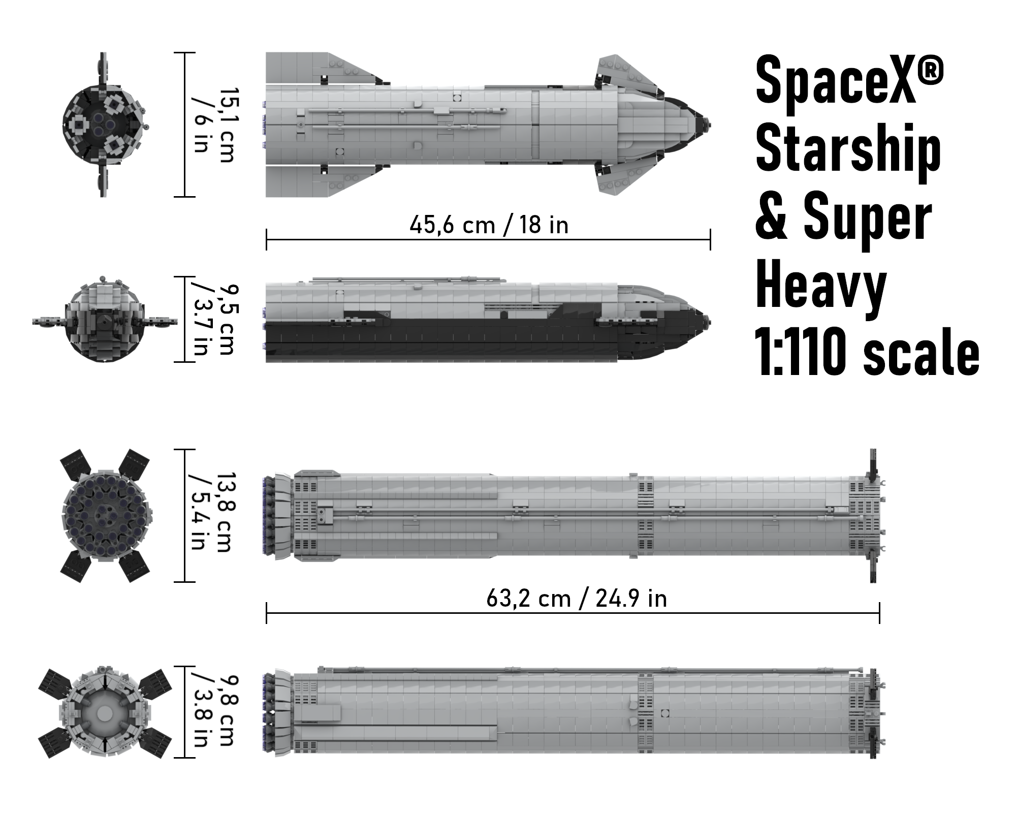 Starship 24 & Booster 7 Dimensions