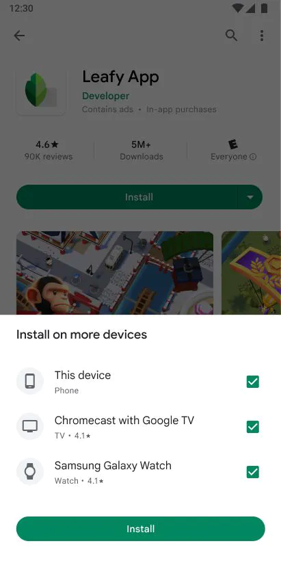 В Google Play Store улучшена работа с приложениями для разных типов устройств и появилась удалённая установка приложений