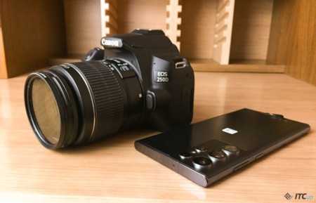 Samsung Galaxy S22 Ultra проти Canon 250D: детальне порівняння бюджетного фотоапарата і флагмана
