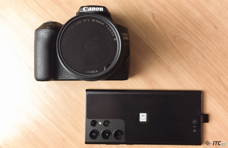Samsung Galaxy S22 Ultra против Canon 250D: детальное сравнение бюджетного фотоаппарата и флагмана