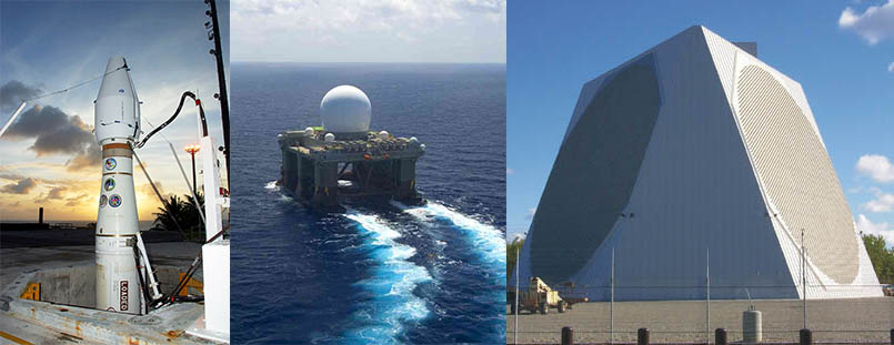 Противоракета шахтного базирования, морской радар на ходу и радар на Аляске