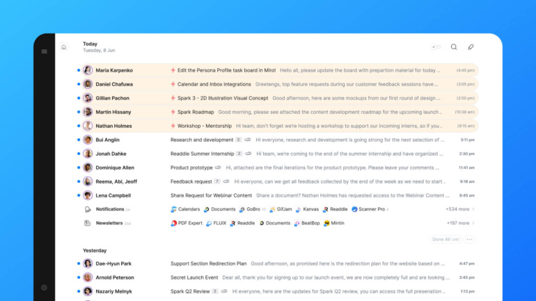 Spark received a major update - the Ukrainian Readdle email client became available for Windows, learned how to prioritize emails, and allows you to directly send attachments up to 25 MB