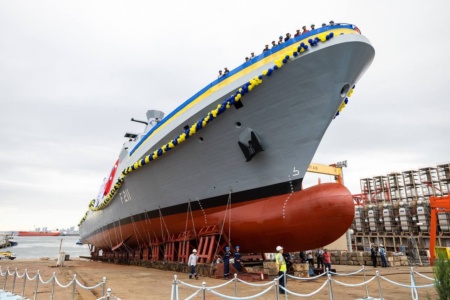 The first Ukrainian anti-submarine corvette of the Ada type Hetman Ivan Mazepa was launched in Turkey