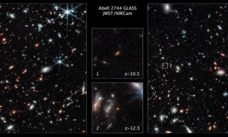Джеймс Уэбб обнаружил две яркие галактики из ранней Вселенной – вероятно, они возникли через 300-400 миллионов лет после Большого взрыва