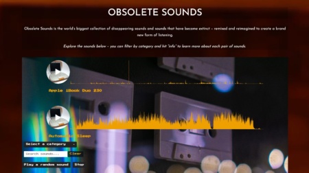 Аудиобиблиотека Obsolete Sounds предлагает послушать шум модема 56K, классическую мелодию Nokia 5120 и еще около 150 звуков техники прошлого