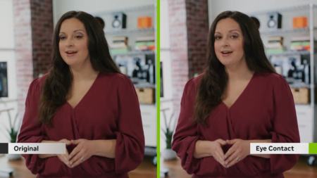 Новий ефект у Nvidia Broadcast 1.4 імітує погляд на камеру, коли ваші очі спрямовані в іншу сторону