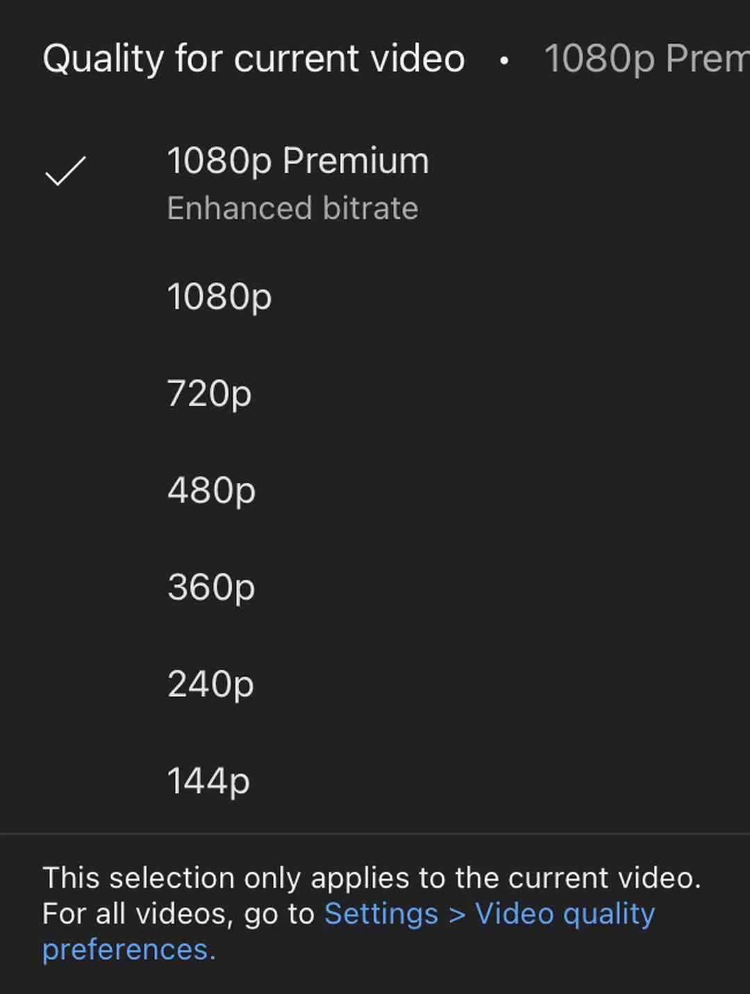 YouTube тестирует видео 1080p с повышенным битрейтом для  Premium-подписчиков – 13 Мбит/с против обычных 8 Мбит/с