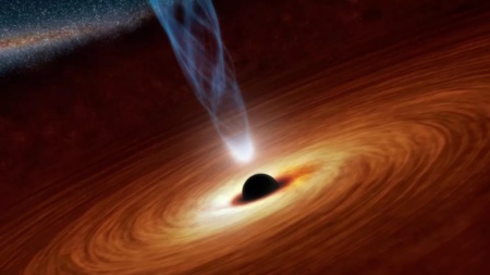 Space exile.  Astronomers have found a supermassive black hole that has escaped from its galaxy and is forced to travel through the universe