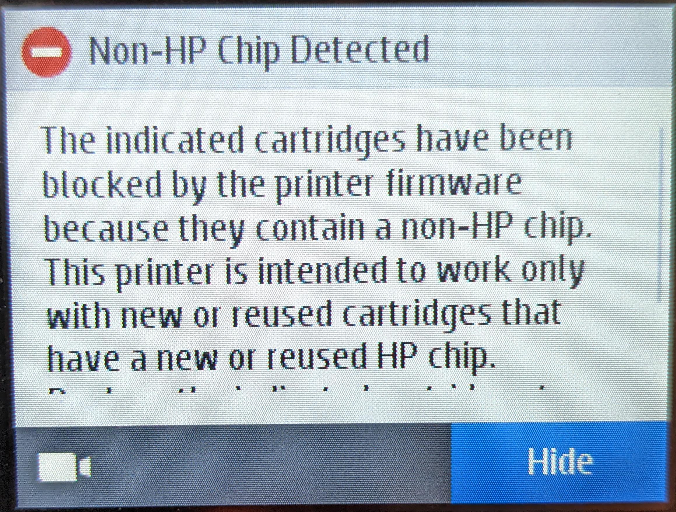 HP знову блокує використання сторонніх картриджів для принтерів 