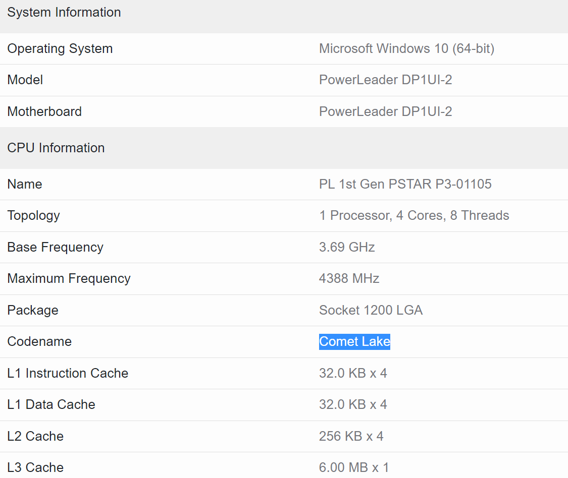 PowerLeader PowerStar P3-01105 Intel Core i5-10105