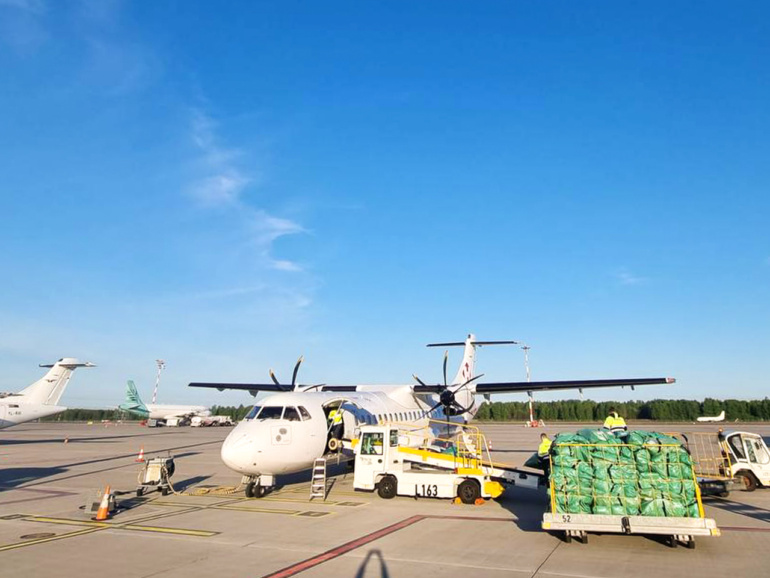 Авиакомпания «Новой почты» выполнила свой первый рейс – 7 тонн посылок доставлено из Риги в Жешув