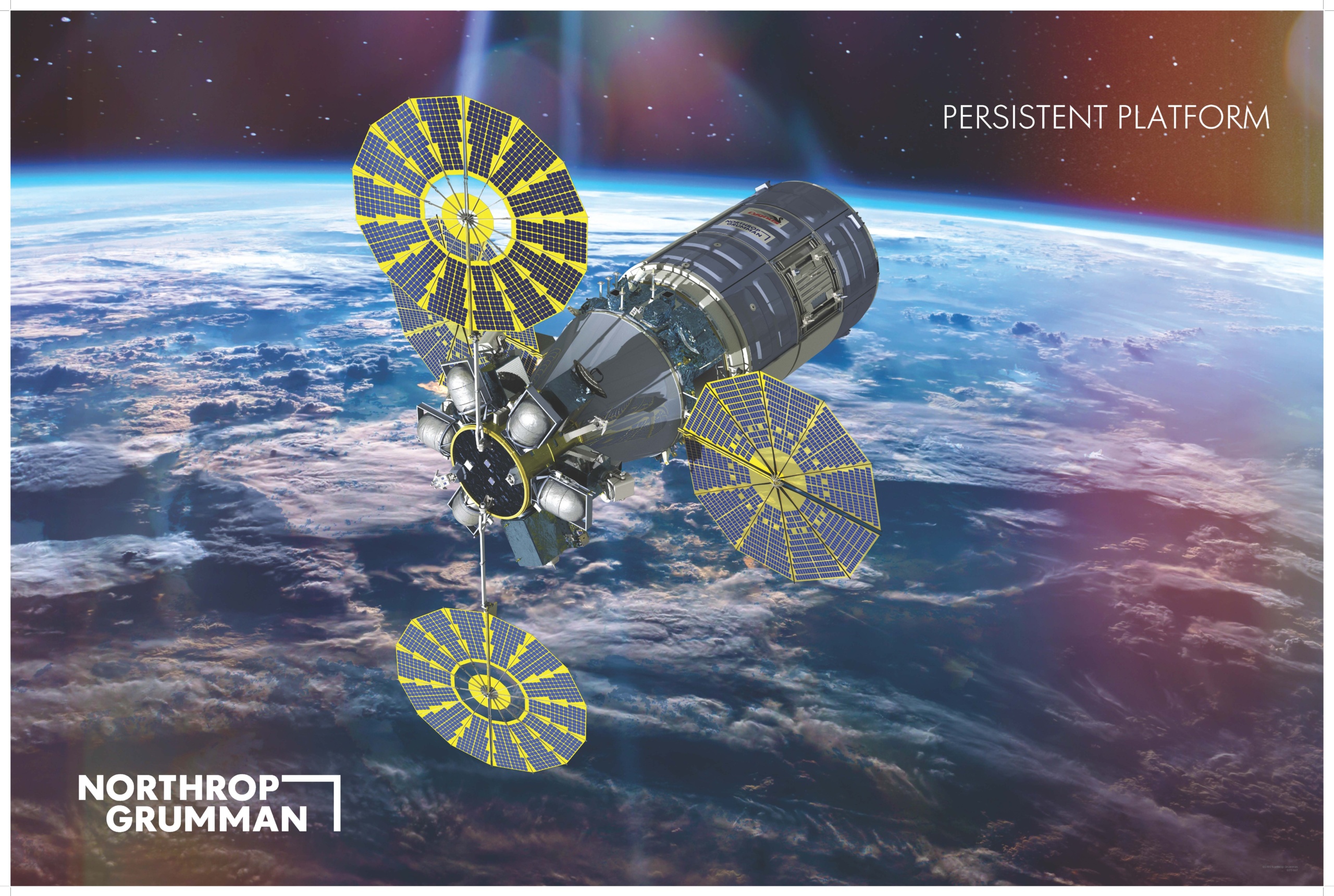 Ілюстрація концепту стійкої платформи Northrop Grumman на низькій навколоземній орбіті. 