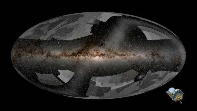 Ілюстрація показує регіони, які «Евклід» обстежить під час своєї шестирічної місії – близько 36% неба.