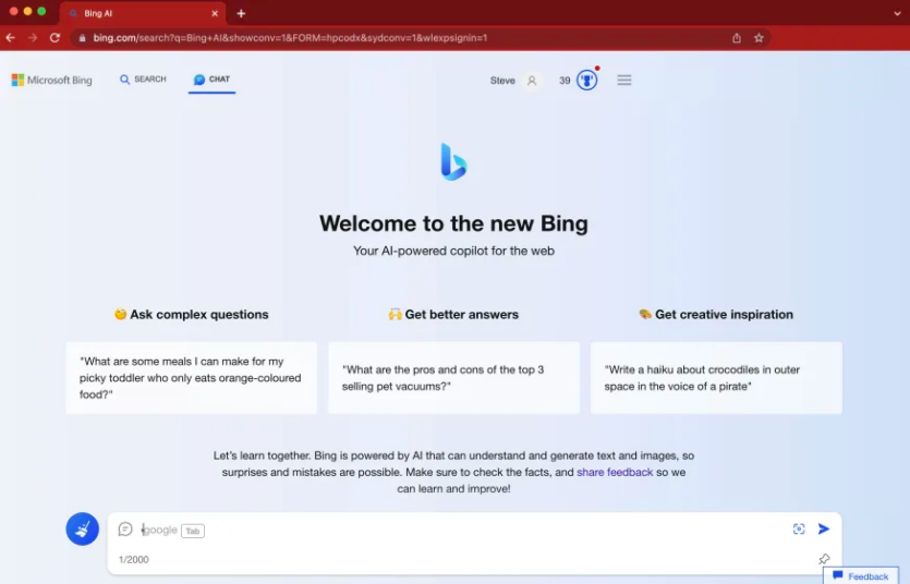 Bing Chat із інструментами OpenAI тепер доступний у браузерах Chrome і Safari (але з обмеженнями)