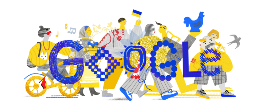 З Днем Незалежності! Google прикрасив головну сторінку святковим дудлом, який намалювала київська художниця Поліна Дорошенко