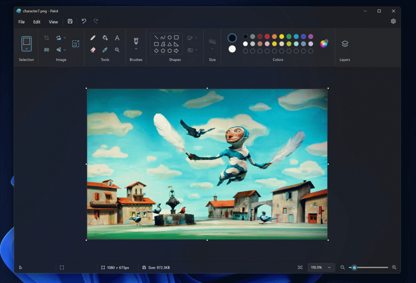 Paint в «беті» Windows 11 навчився працювати з кількома шарами, ще на крок ближче до Photoshop