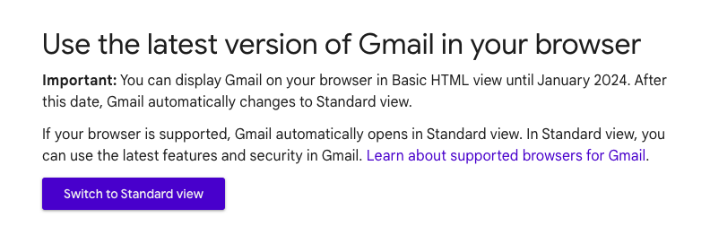 Google прибере Basic HTML-вигляд Gmail у січні 2024-го