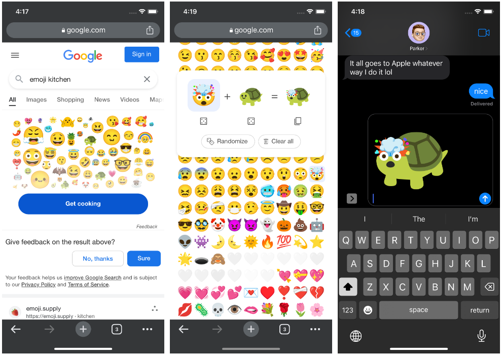 Google додав у пошуковик Emoji Kitchen – інструмент, що дозволяє комбінувати емодзі
