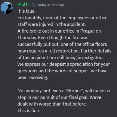 Пожар уничтожил треть офиса GSC Game World, никто из сотрудников не пострадал. «Бывало и хуже», говорят разработчики S.T.A.L.K.E.R. 2