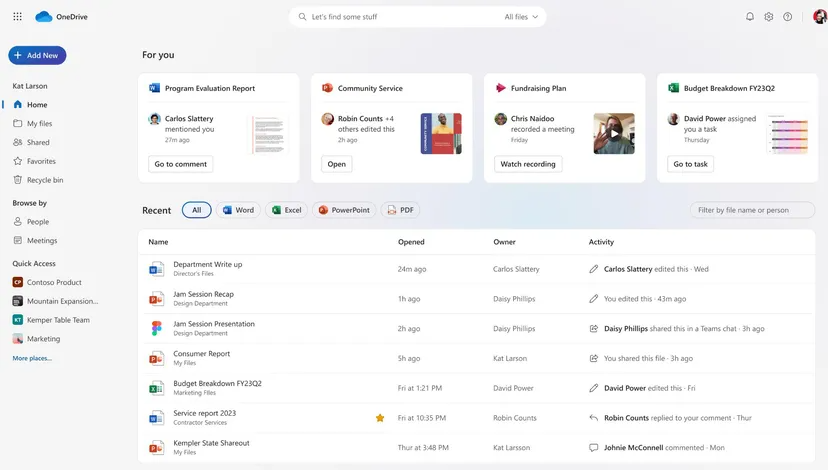 Обновление Microsoft OneDrive: новый дизайн и интеграция ИИ-помощника Copilot
