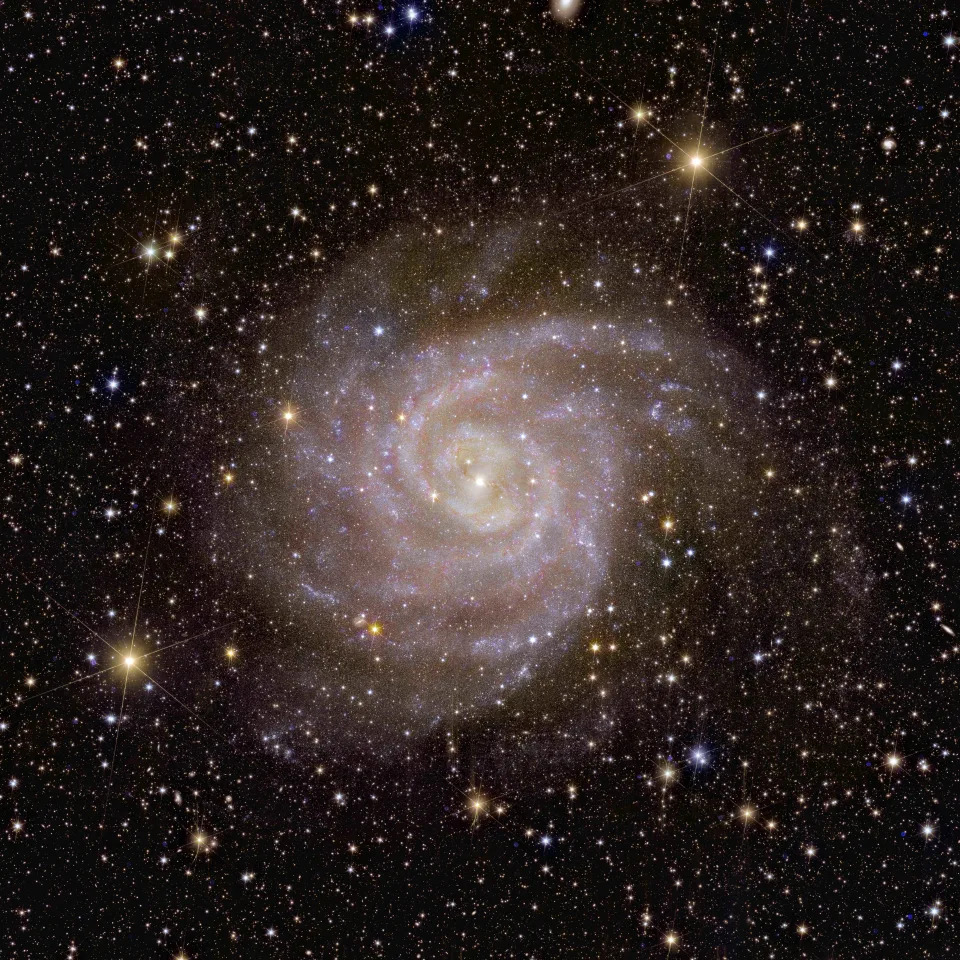 Космічний телескоп також помітив спіральну галактику, схожу на Чумацький Шлях, названу IC 342, або «Приховану галактику» — так її, називають, тому що вона лежить позаду нашої, і її зазвичай важко чітко побачити