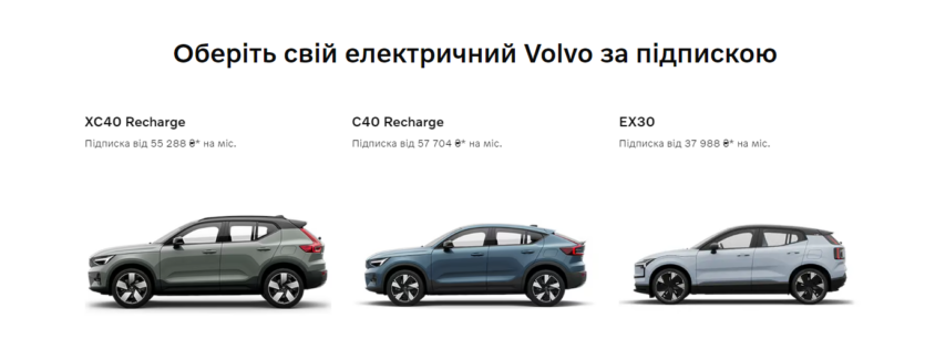 Volvo почала продавати в Україні електрокари за передплатою — від 37 988 грн/міс для EX30