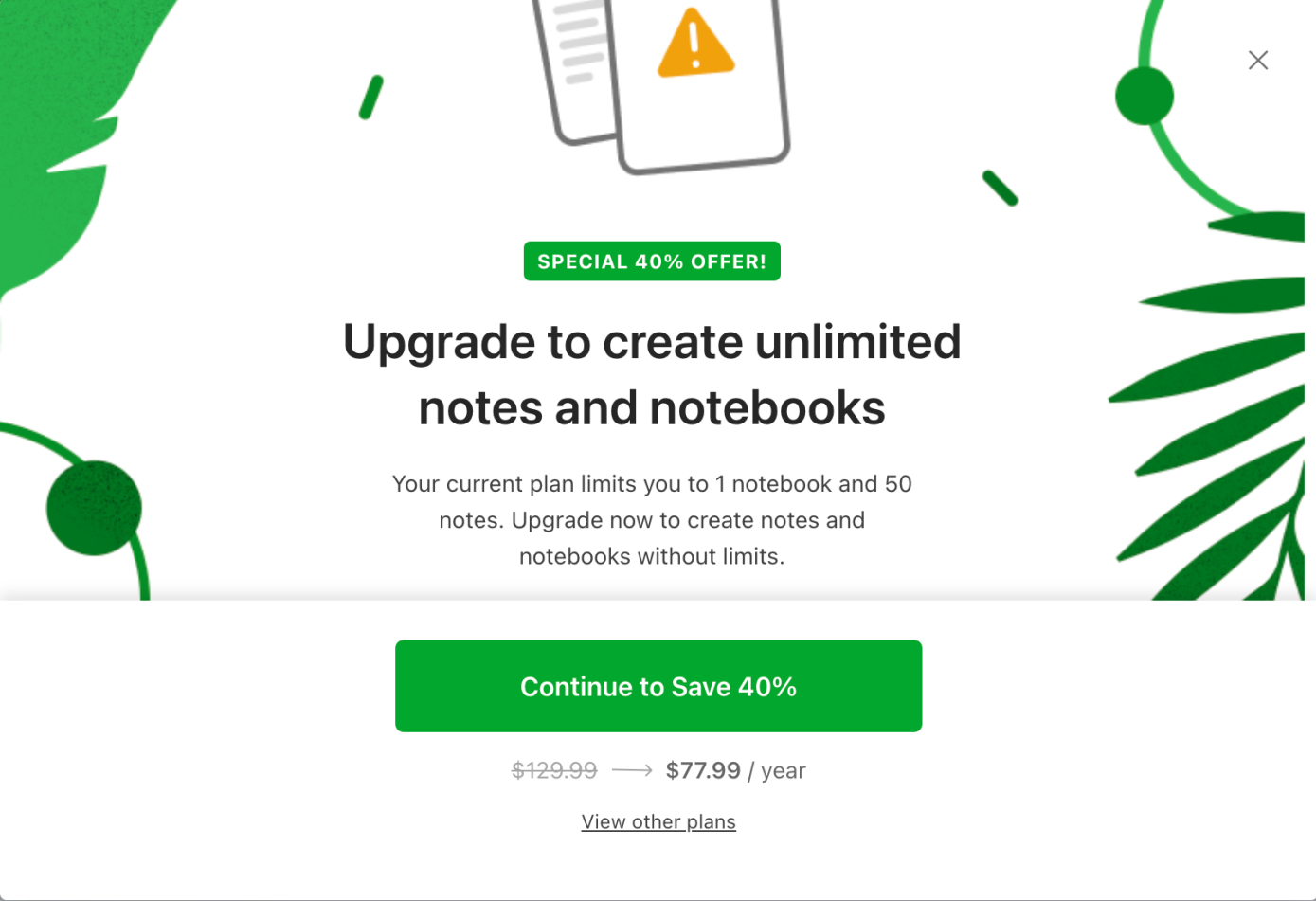 Evernote обмежить безплатних користувачів 50 нотатками