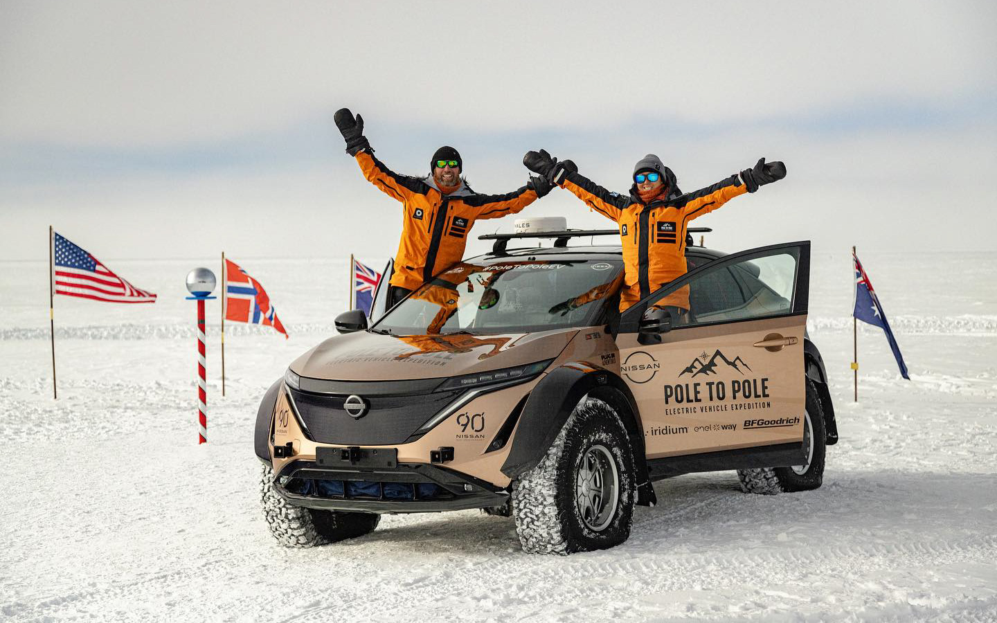27 thousand km: the Nissan Ariya EV electric car traveled from the North to the South Pole of the Earth
