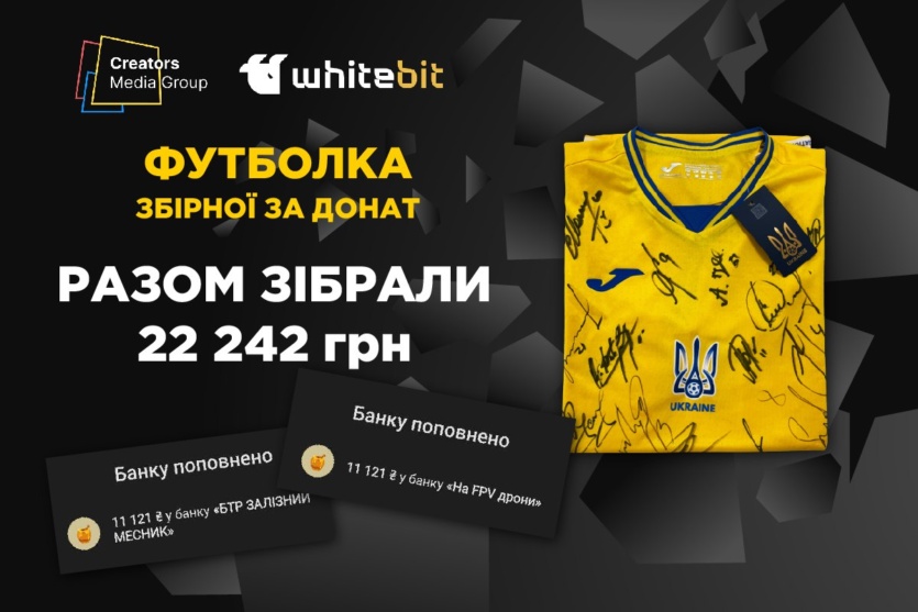 Результаты розыгрыша футболки сборной Украины по футболу с автографами игроков от WhiteBIT