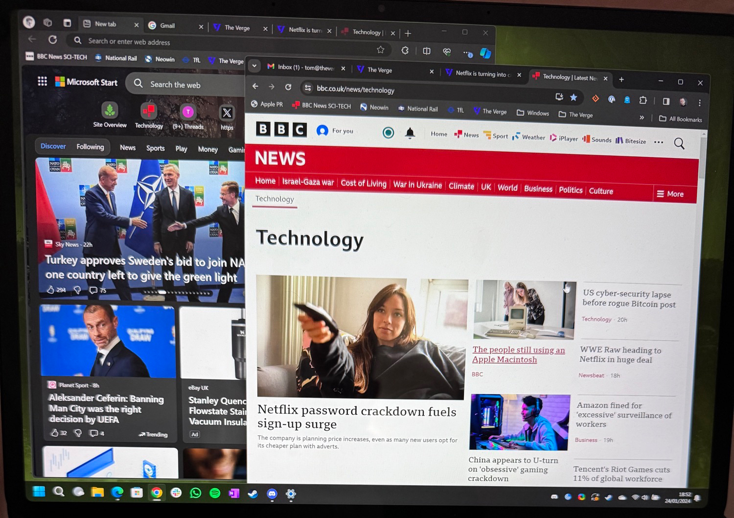 The Microsoft Edge browser 