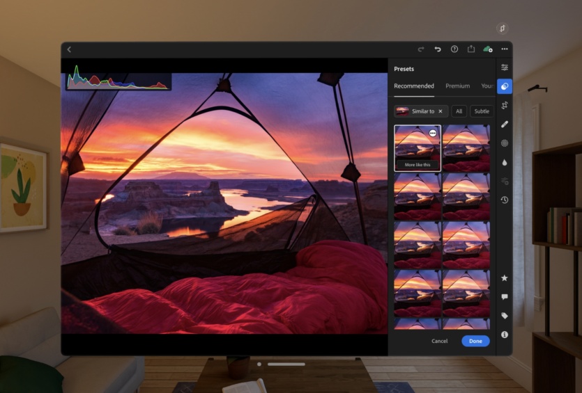 Adobe создала реактор Lightroom и генератор изображений Firefly для Apple Vision Pro