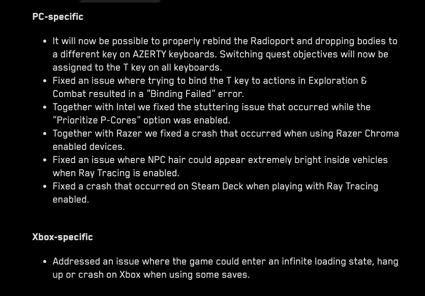 Вышел последний патч (2.12) для Cyberpunk 2077 на ПК, PS5 и Xbox Series
