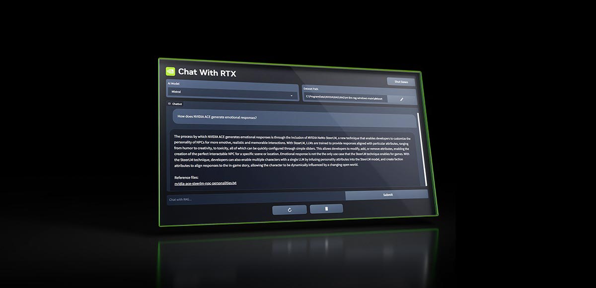 Chat with RTX ─ Nvidia создала чат-бот для запуска на локальном ПК