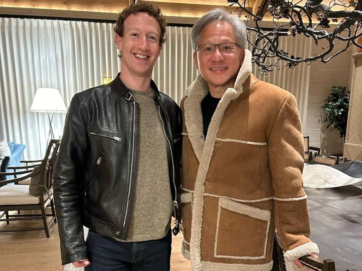 Zuckerberg took a picture in Jensen Huang's new leather jacket and compared him to 
