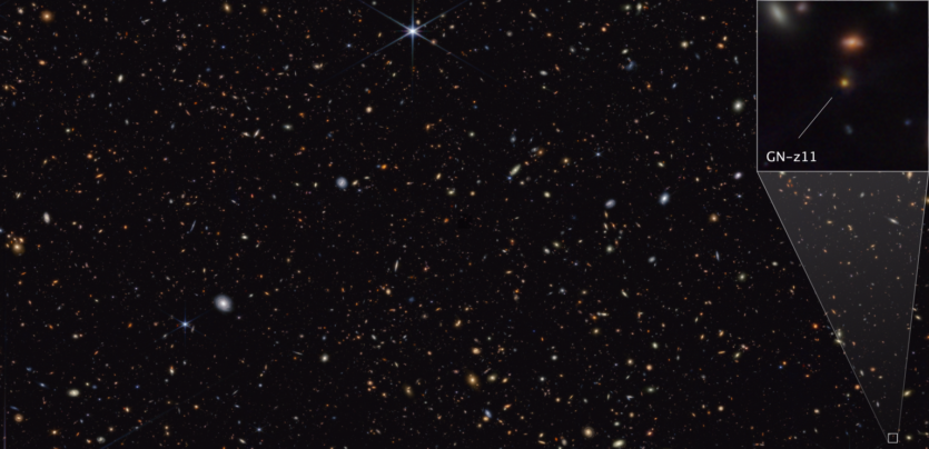 Телескоп Вебба «зазирнув» у найвіддаленішу з відомих нам галактик — вона існувала, коли Всесвіту було всього 430 млн років
